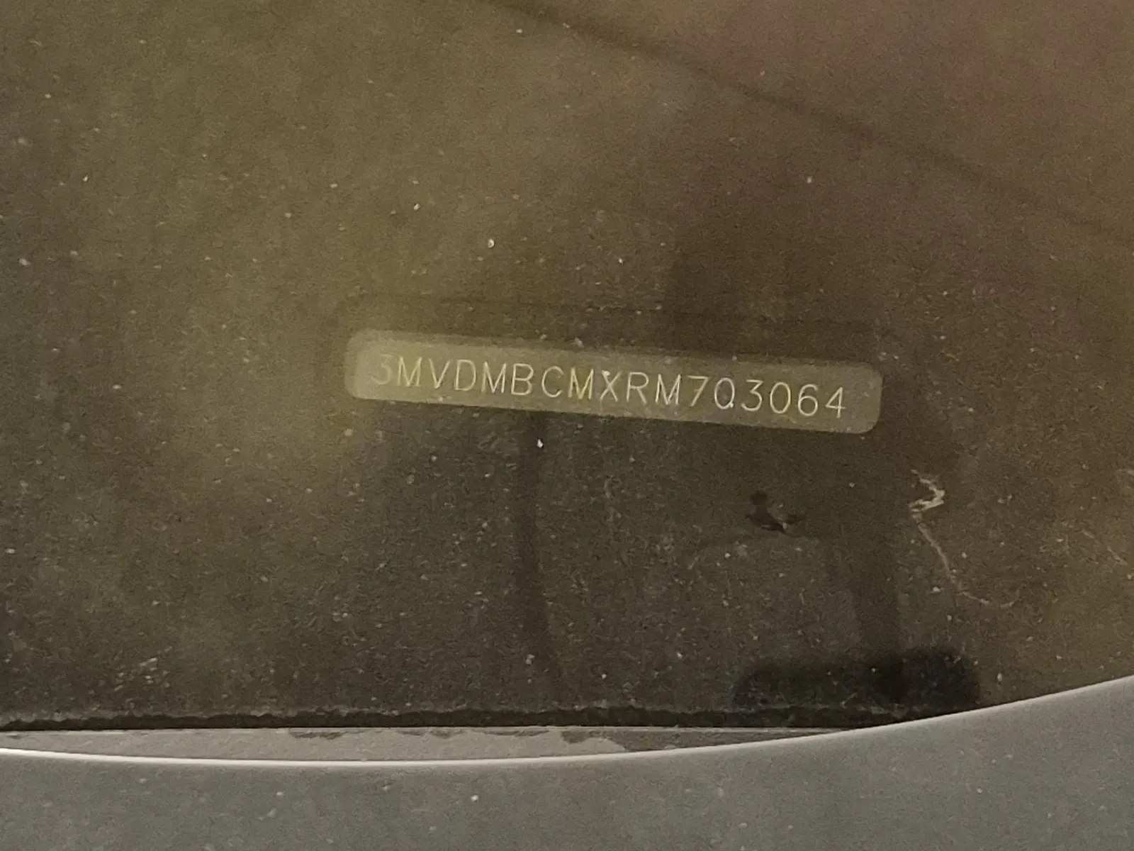Dash VIN Plate Photo