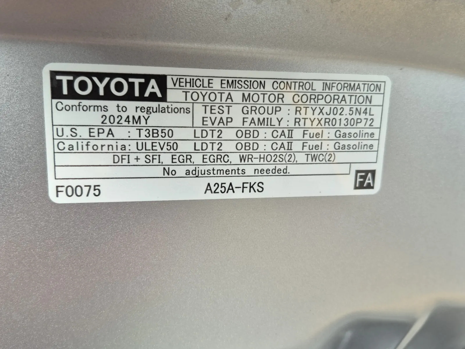Emission Sticker Photo