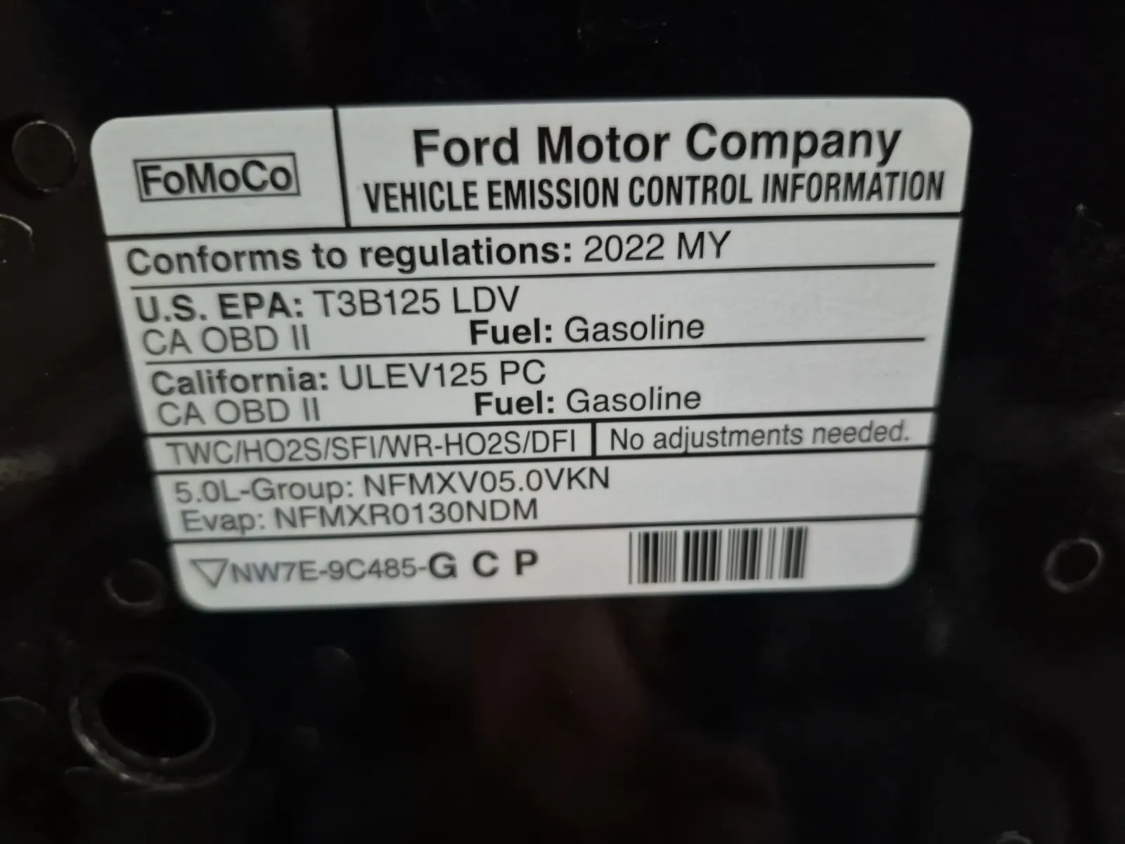 Emission Sticker Photo