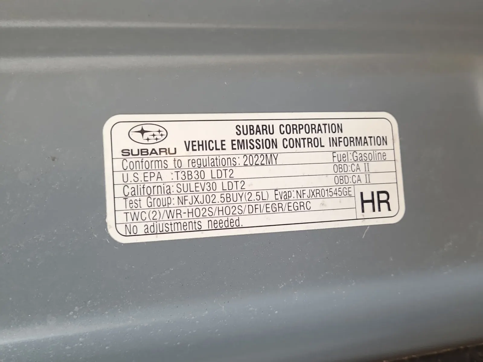 Emission Sticker Photo