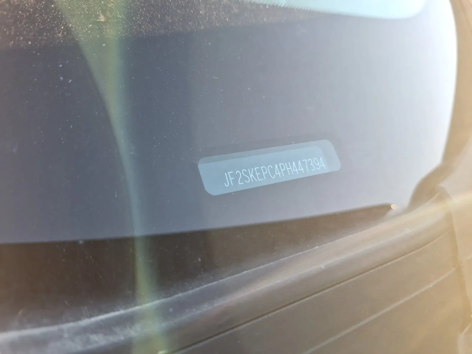 Dash VIN Plate Photo