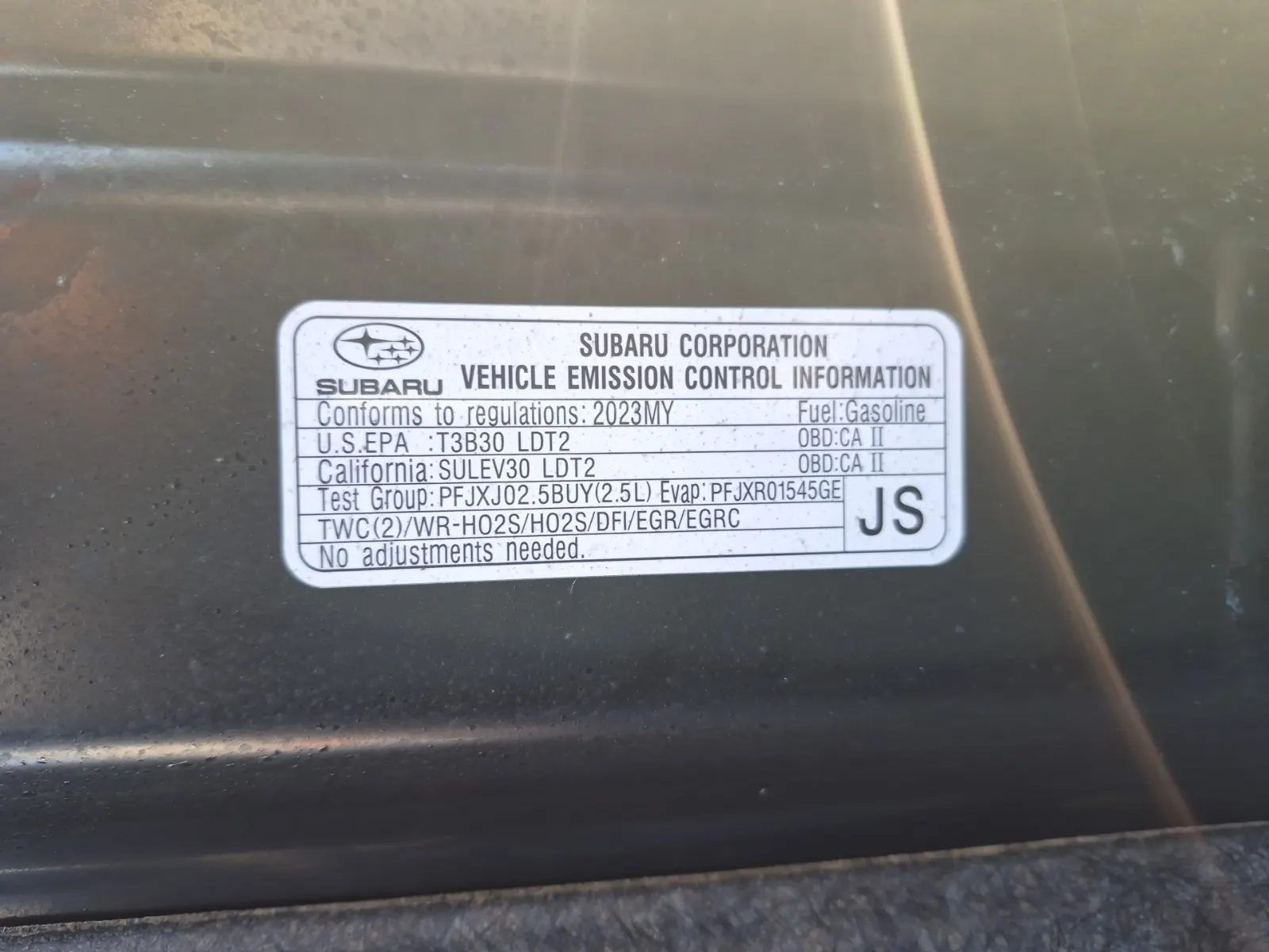 Emission Sticker Photo