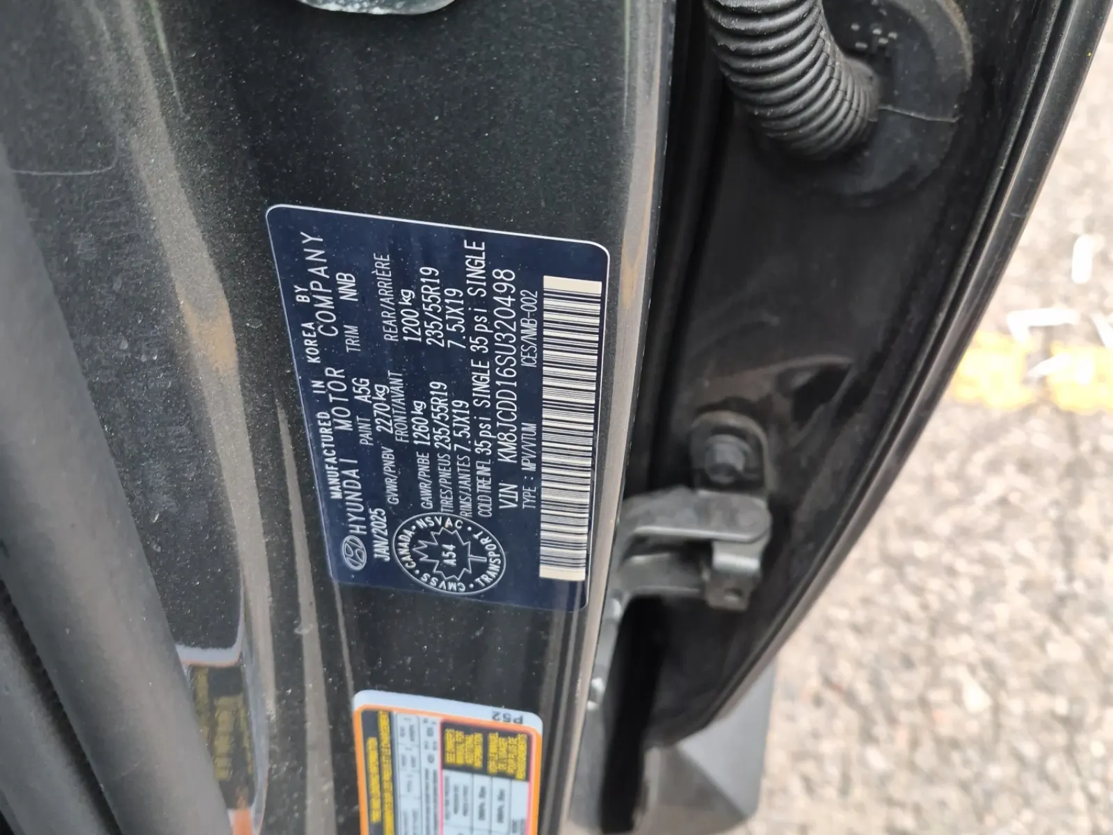 VIN Sticker Photo