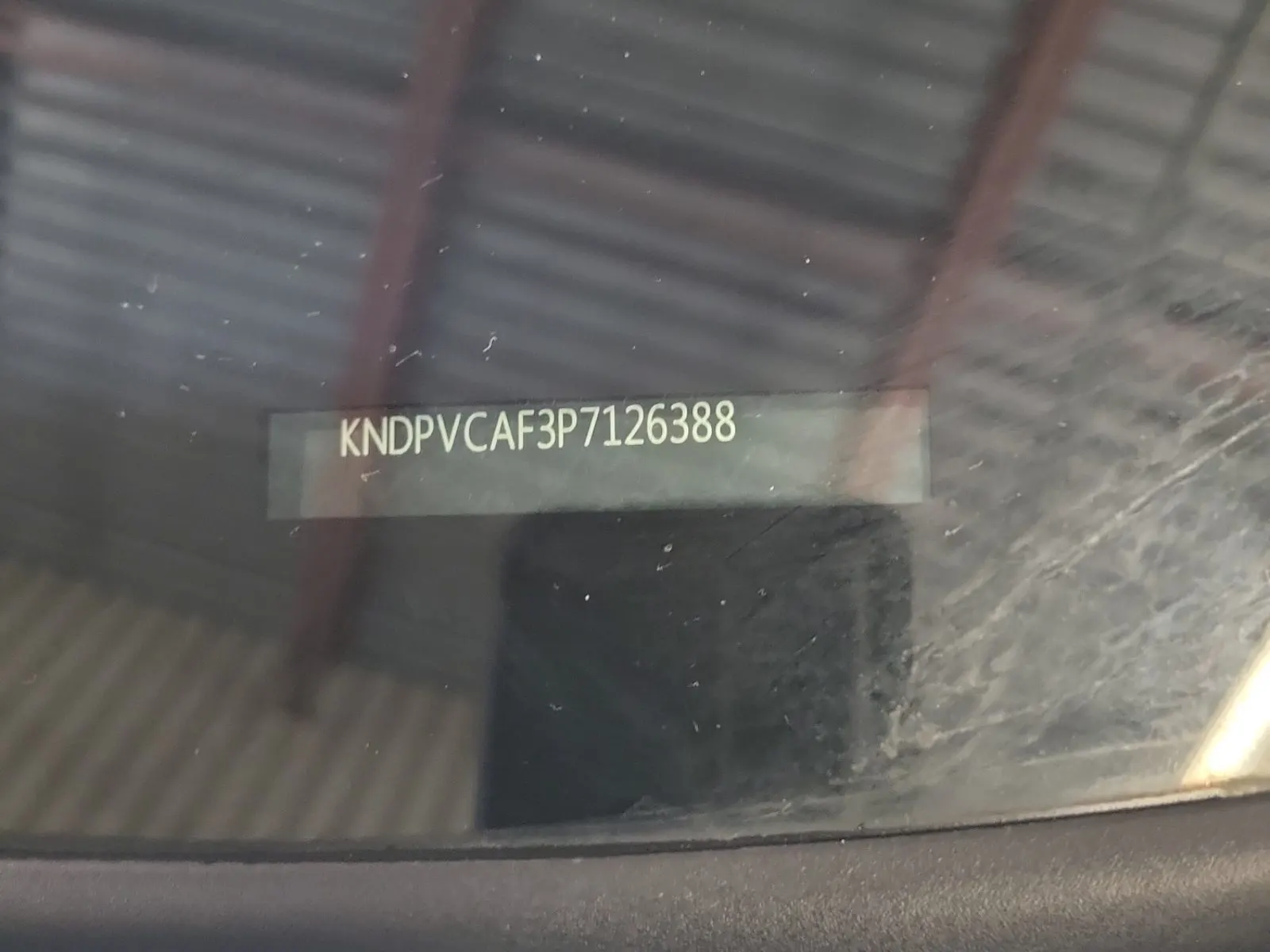 Dash VIN Plate Photo