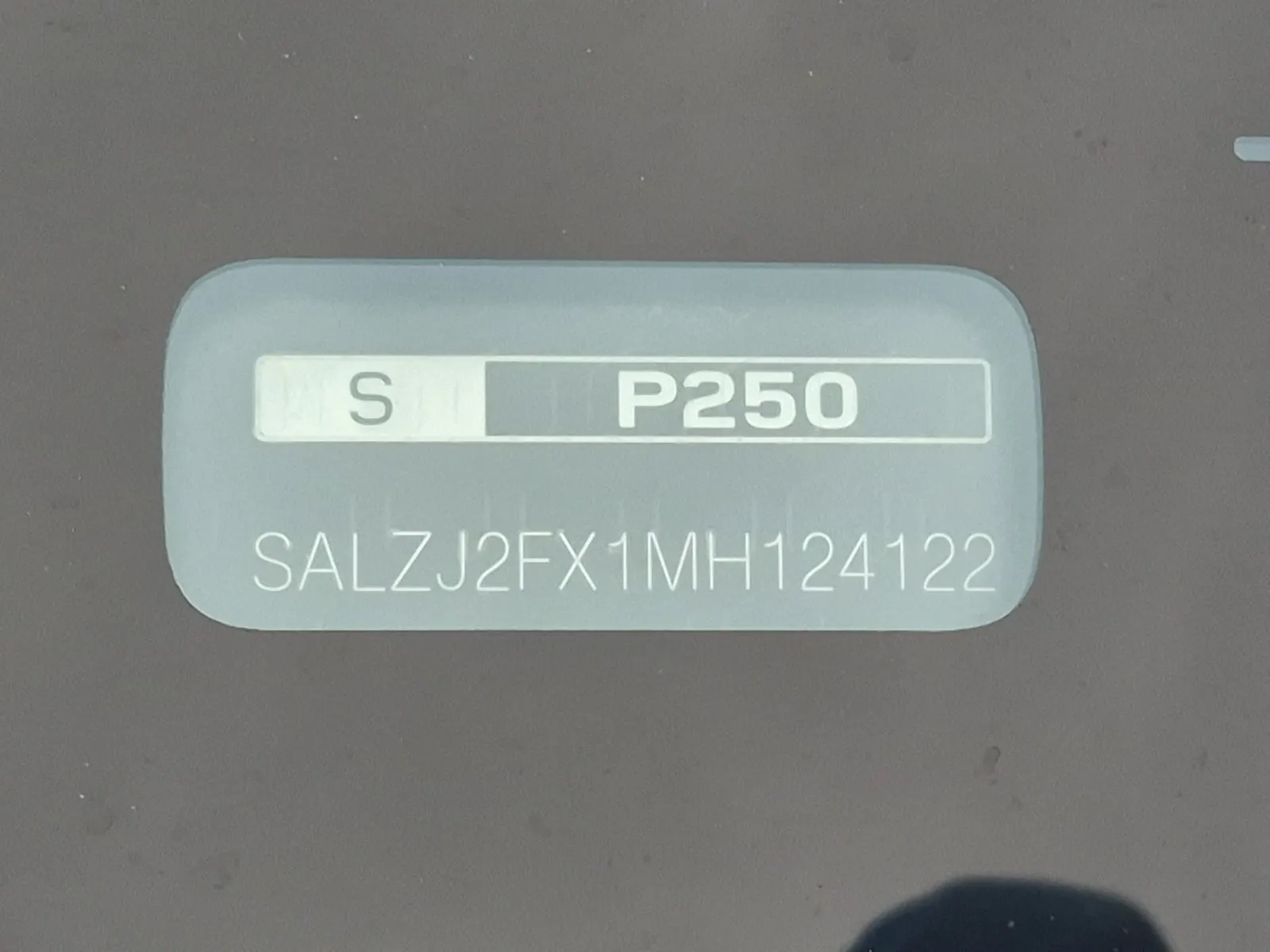 Dash VIN Plate Photo