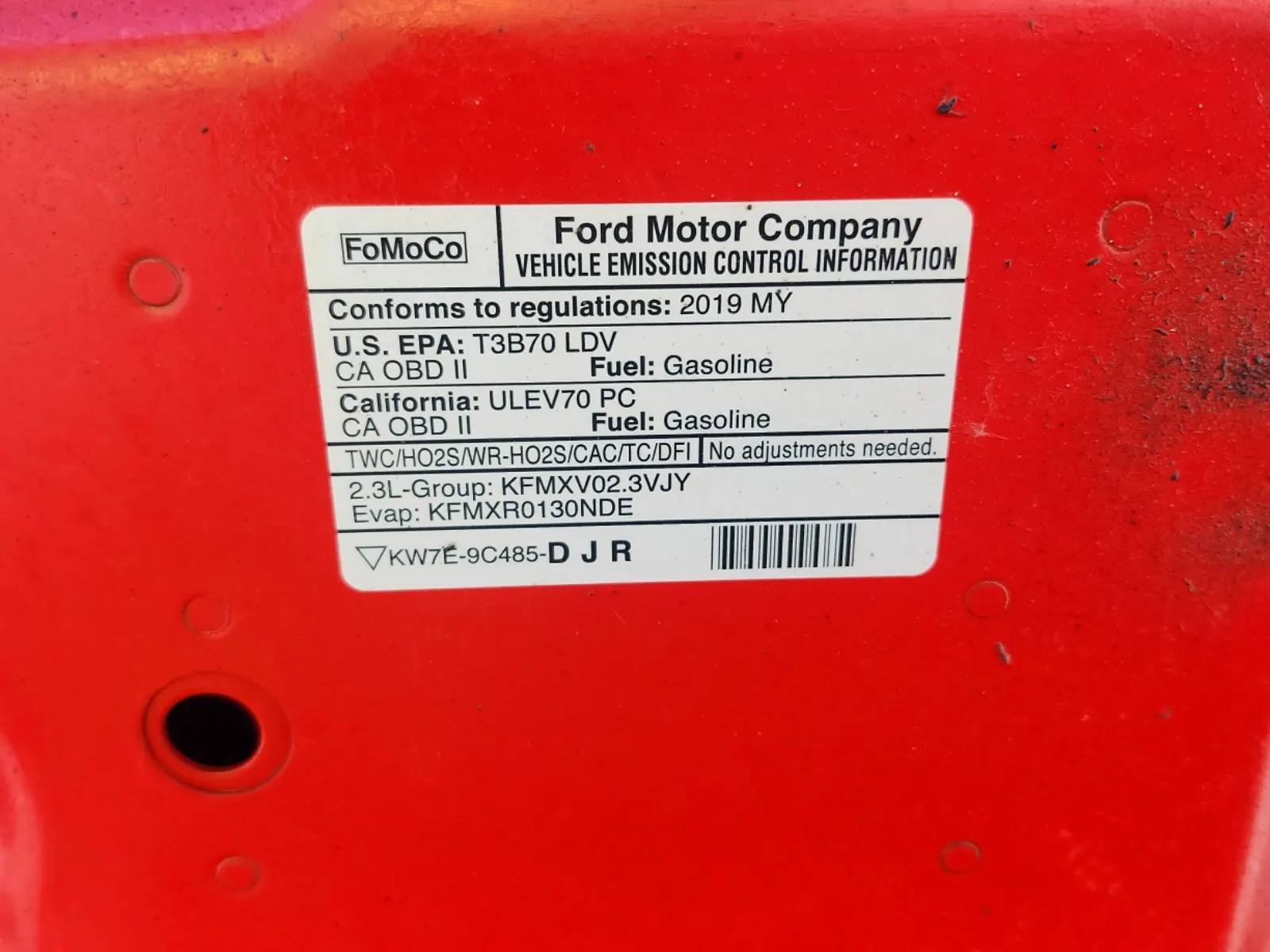 Emission Sticker Photo