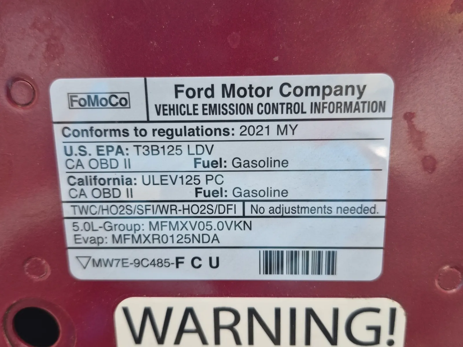 Emission Sticker Photo