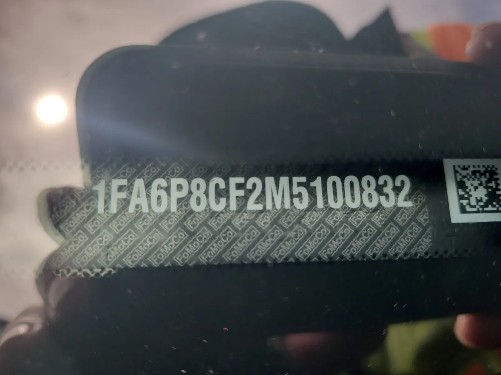 Dash VIN Plate Photo