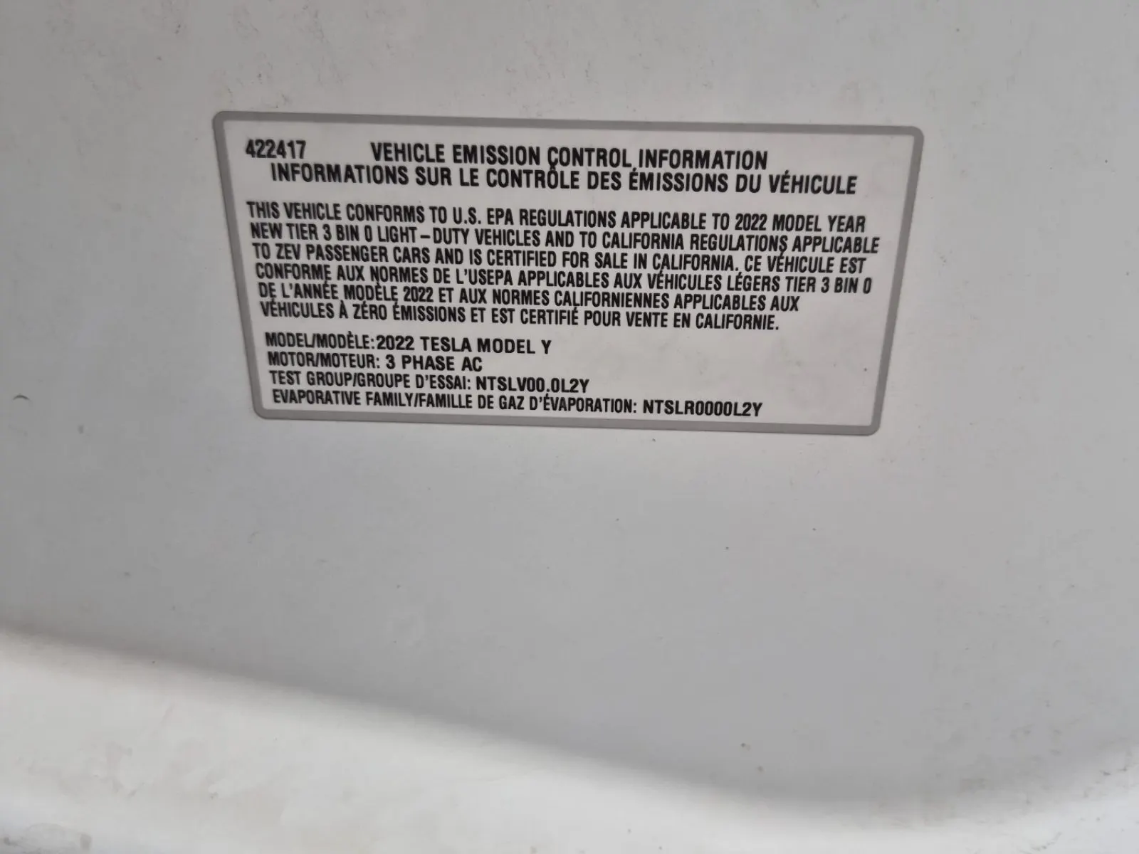 Emission Sticker Photo
