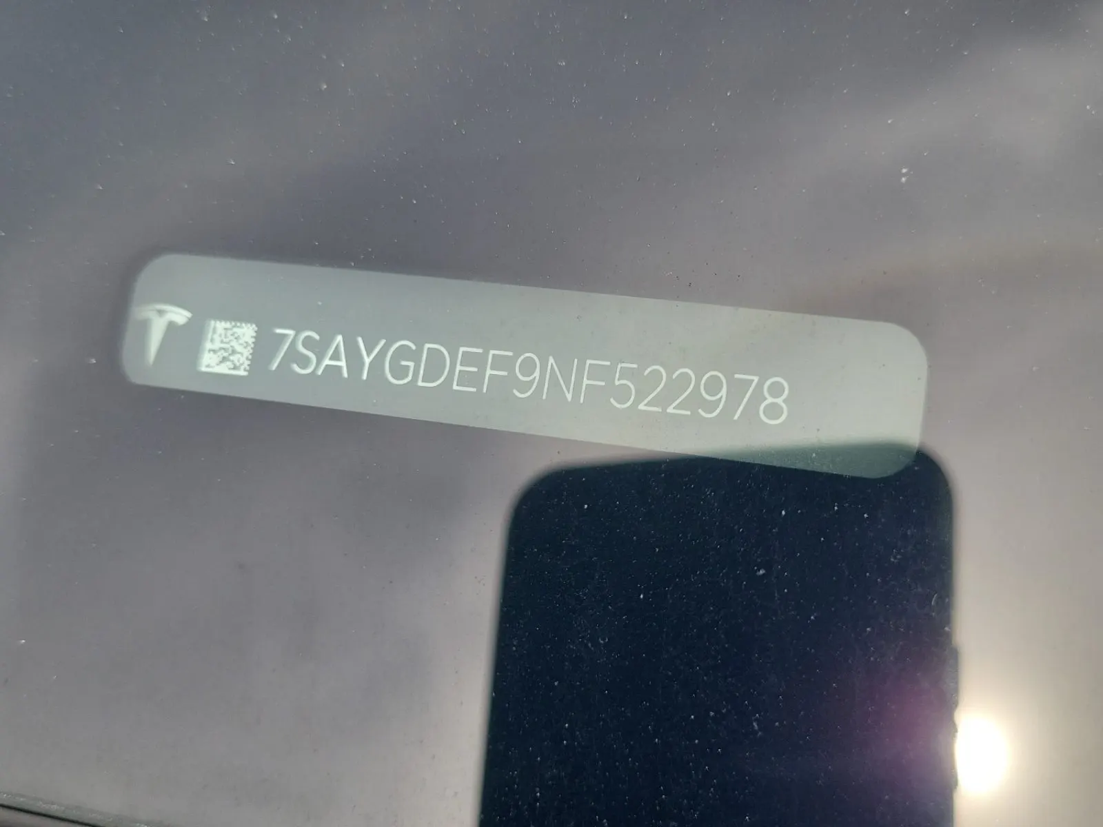 Dash VIN Plate Photo