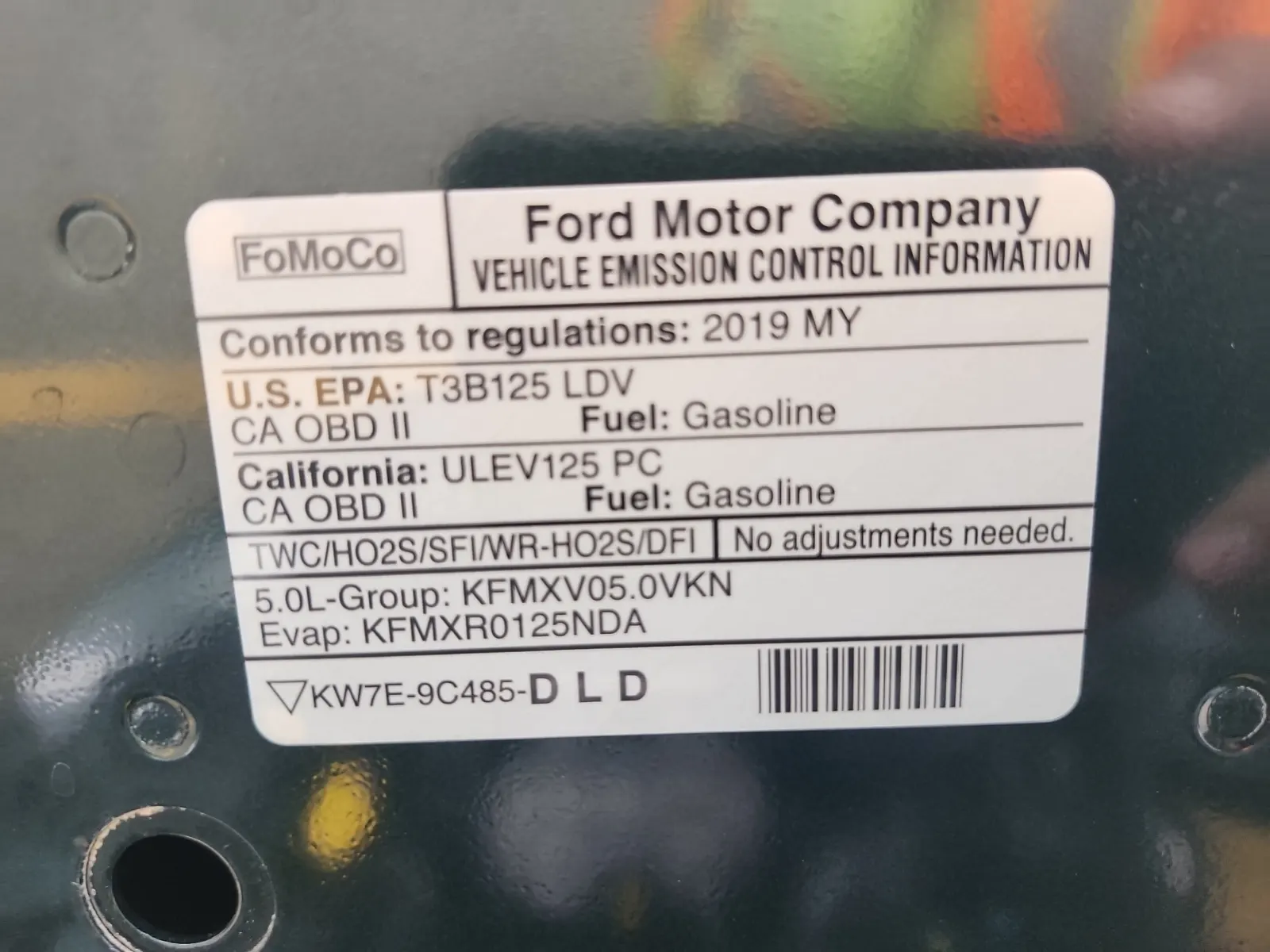 Emission Sticker Photo