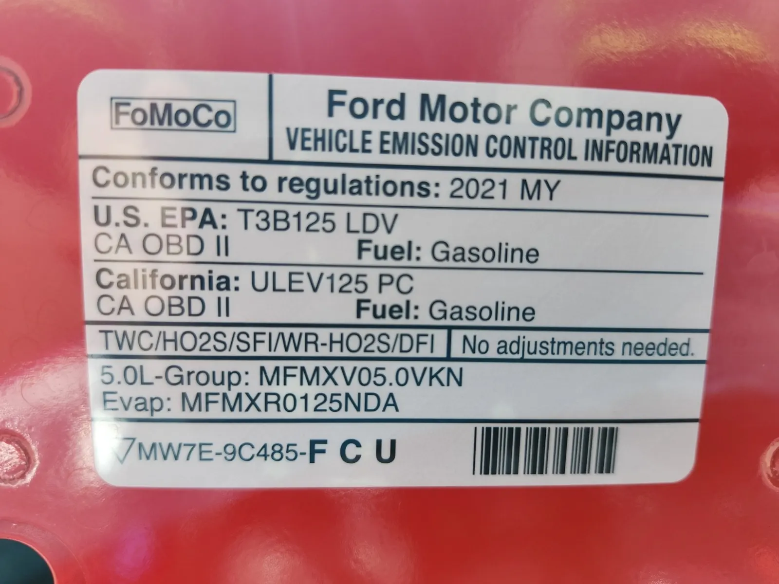 Emission Sticker Photo
