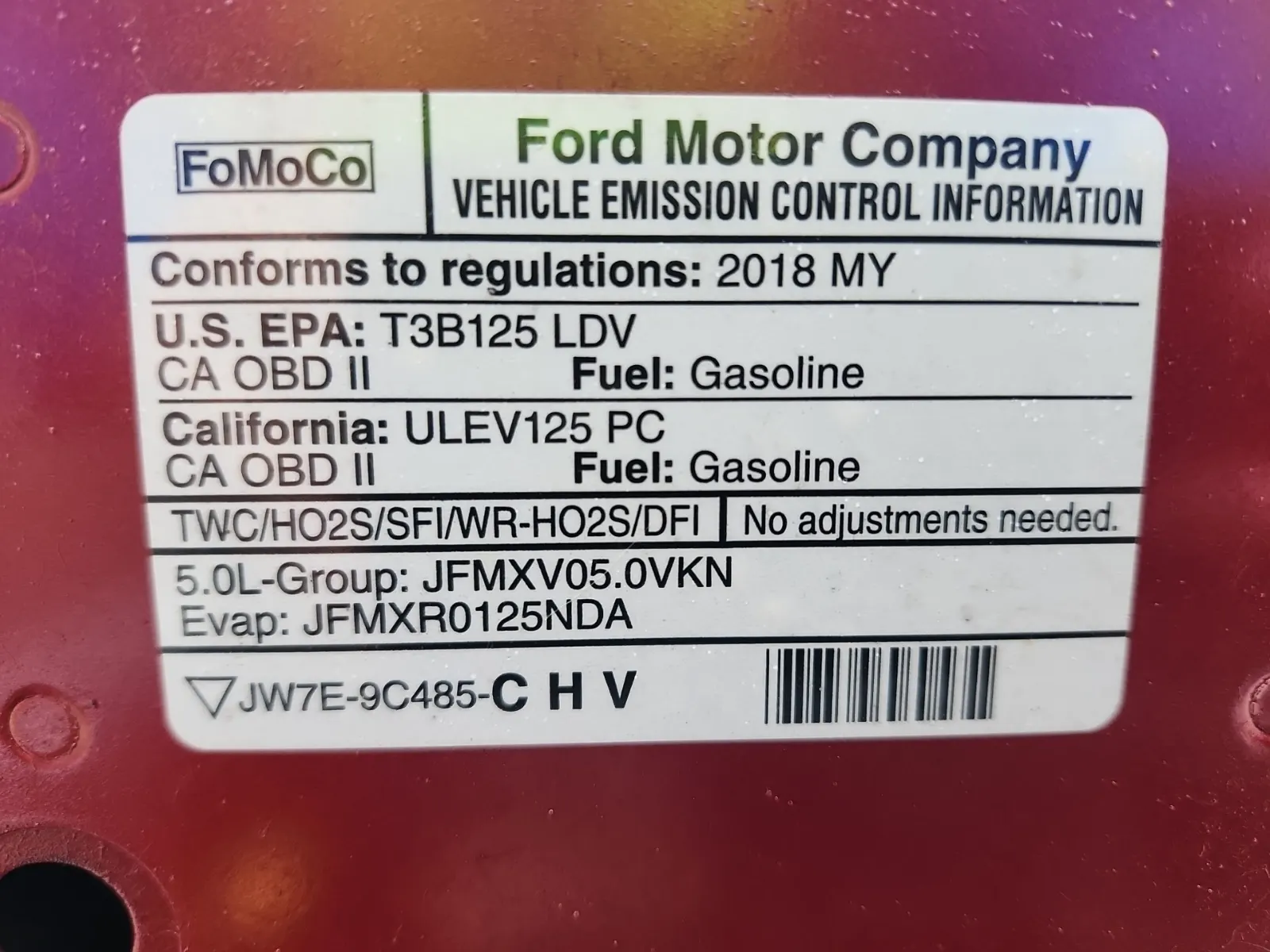 Emission Sticker Photo