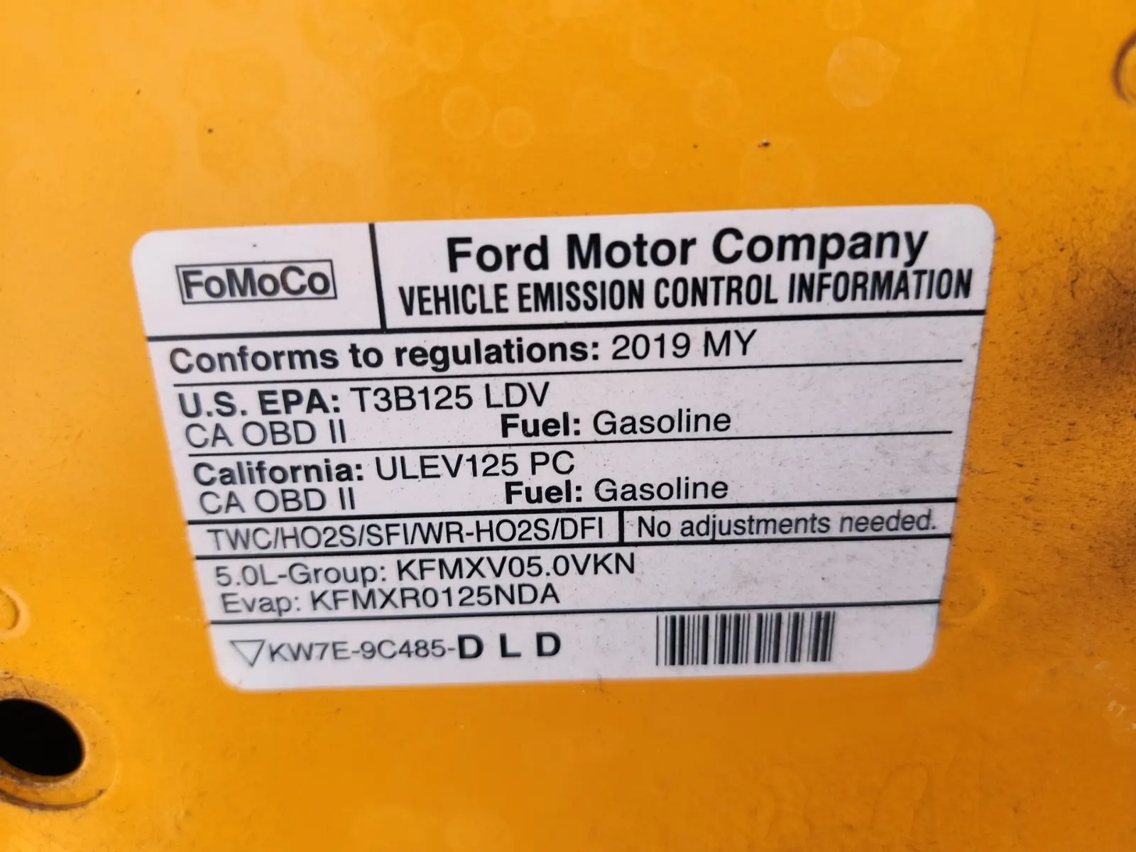 Emission Sticker Photo