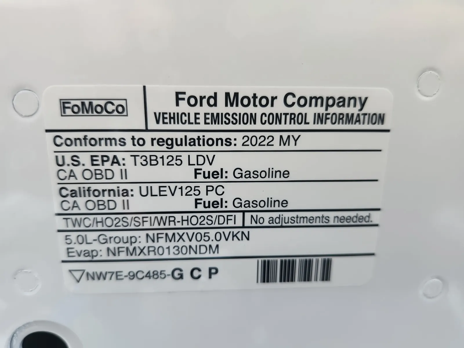 Emission Sticker Photo