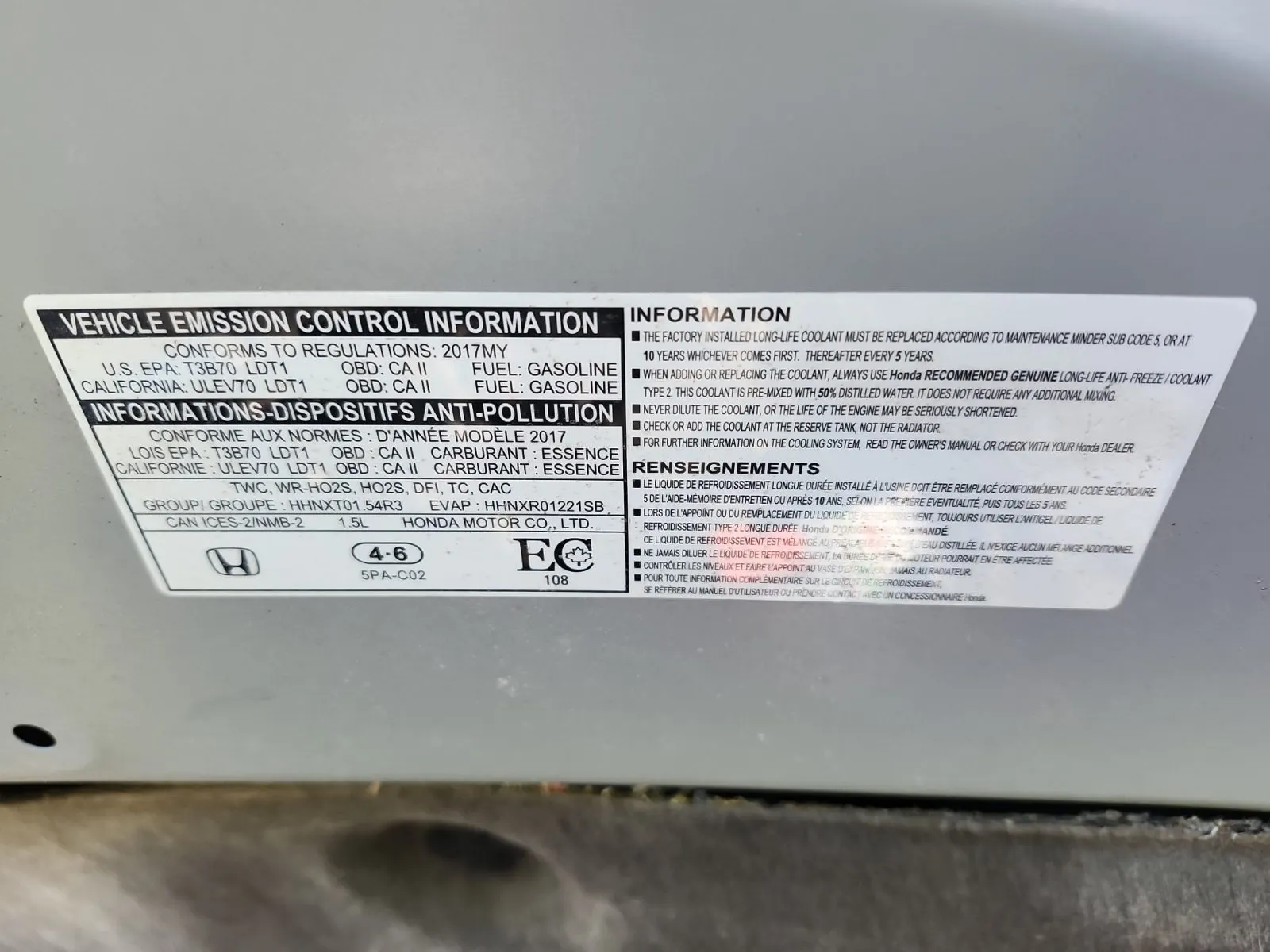 Emission Sticker Photo