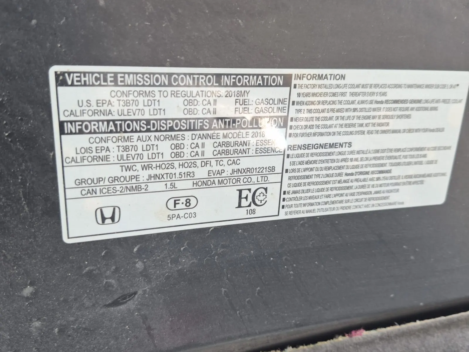 Emission Sticker Photo