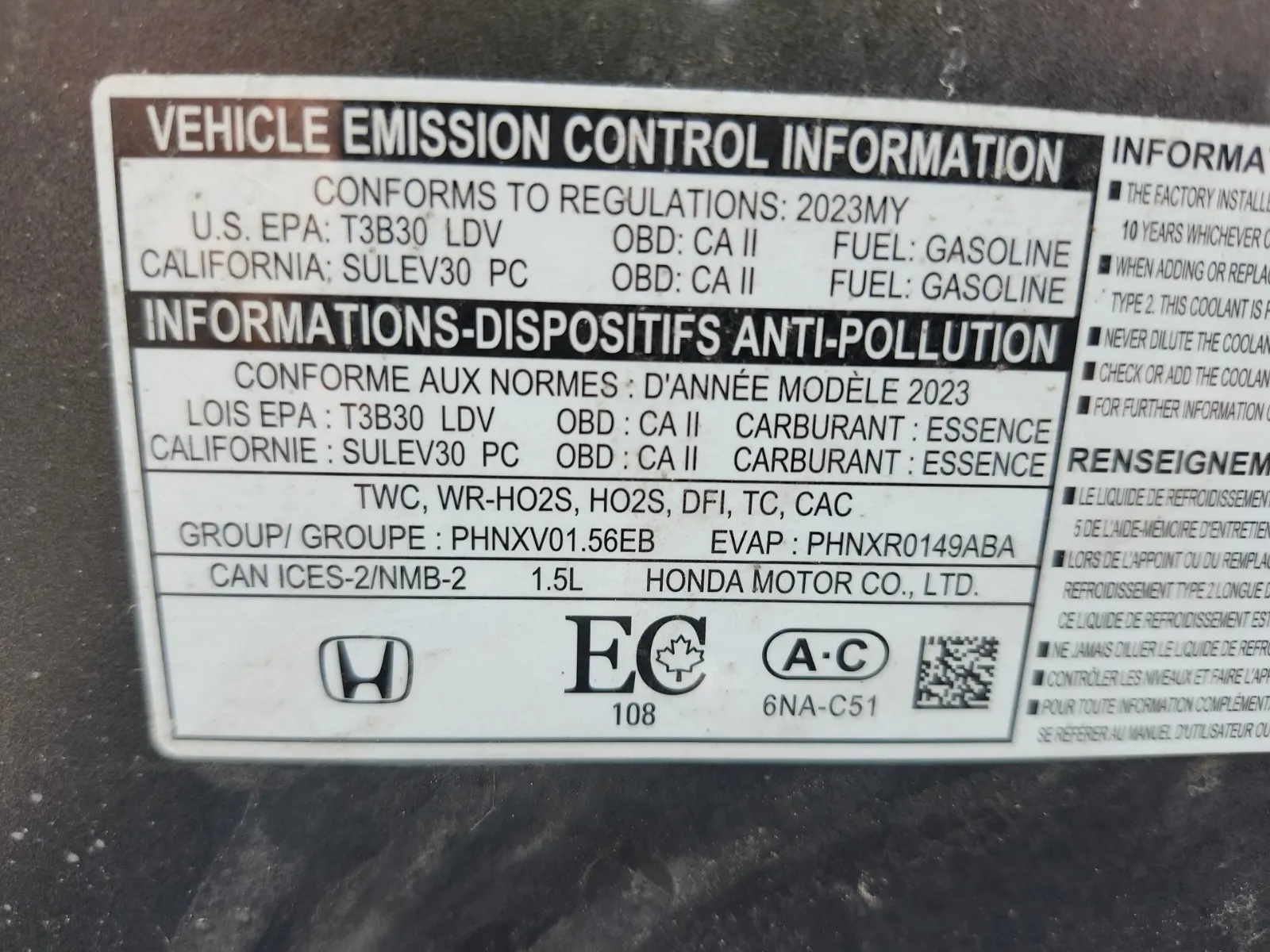 Emission Sticker Photo