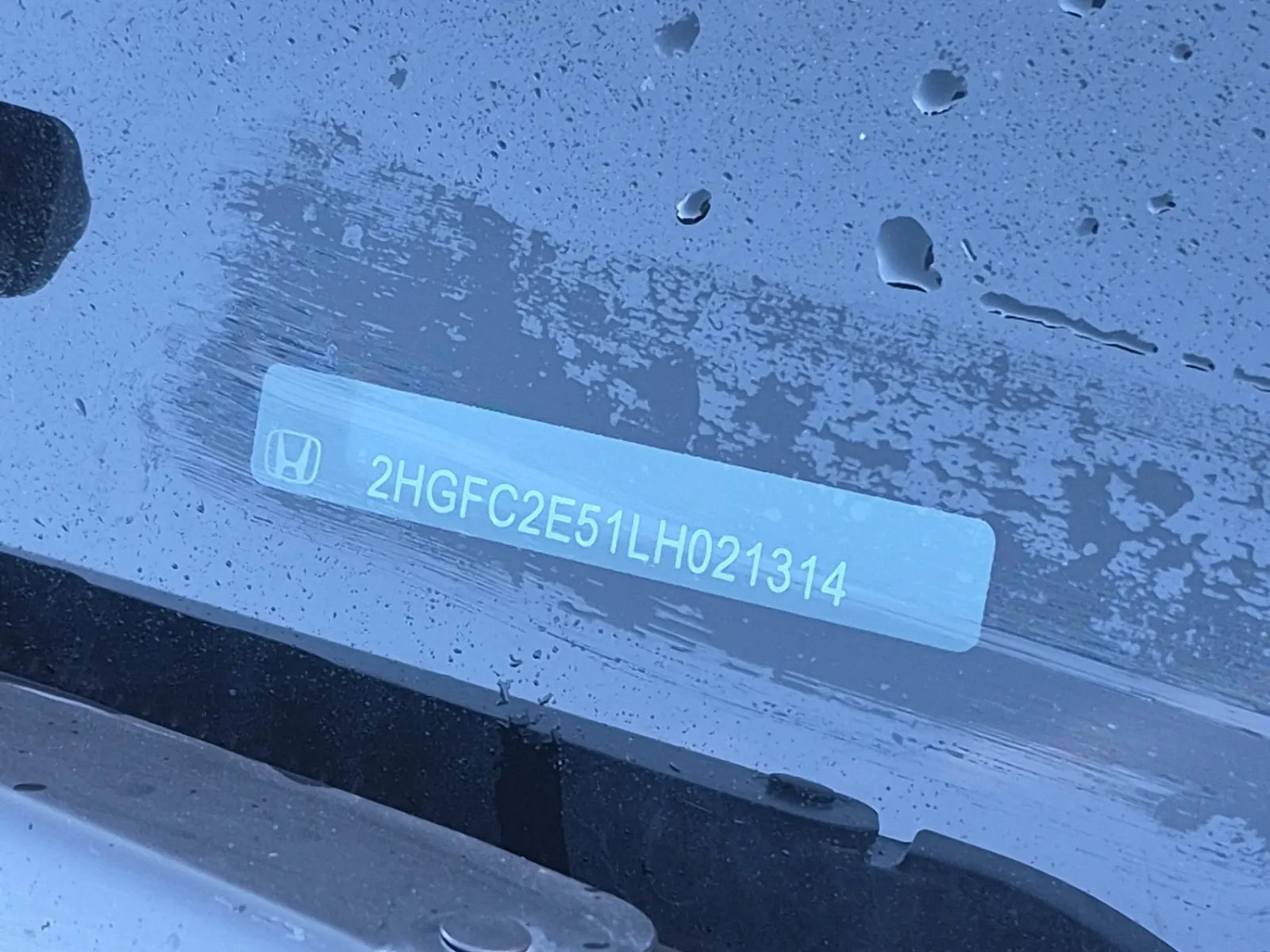 Dash VIN Plate Photo