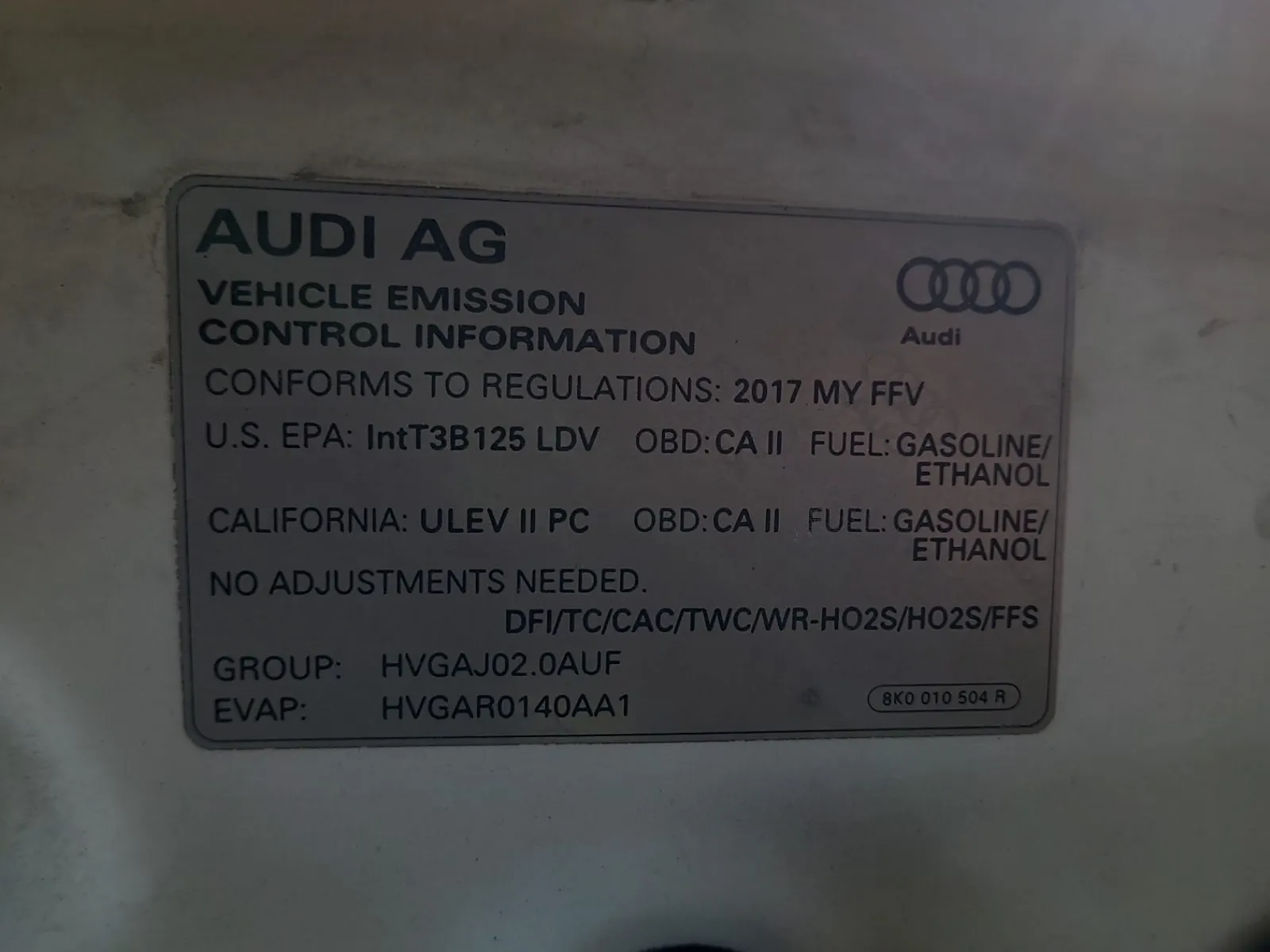 Emission Sticker Photo