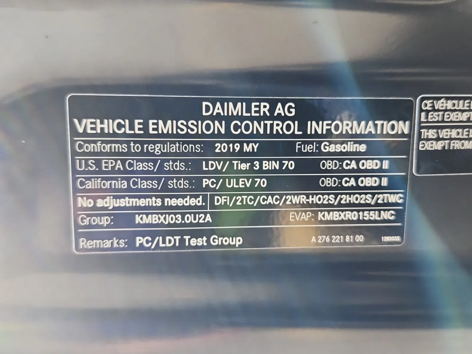 Emission Sticker Photo